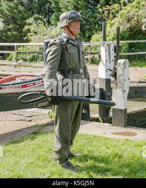 Stoke Bruerne villaggio della guerra a fine settimana,re-enactors provenienti da tutto il Regno Unito godono di un fine settimana di divertimento vintage. Credito: Scott Carruthers/Alamy Live News Foto Stock