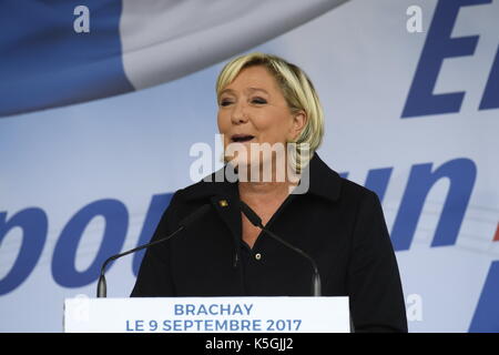 Riunione di Brachay di Marine LEPEN Foto Stock