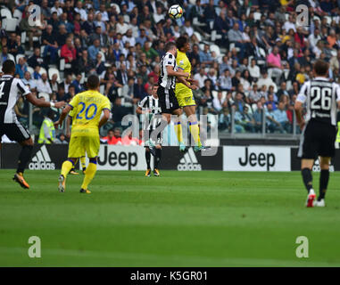 Torino, Italia. Il 9 settembre, 2017. Durante la serie di una partita di calcio tra Juventus e ac Chievo Verona a allianz Stadium il 09 settembre, 2017 a Torino, Italia. Credito: antonio polia/alamy live news Foto Stock