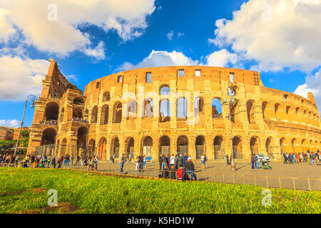 Colosseo tramonto vista aerea Foto Stock