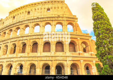Sunset Colosseo Roma Foto Stock