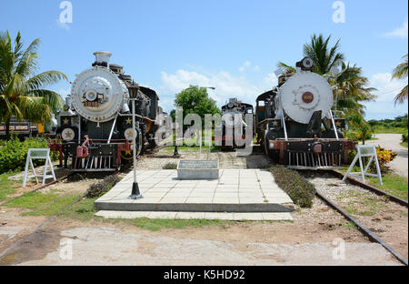 Remedios, Cuba - Luglio 27, 2016: il museo dell'industria dello zucchero e museo di vapore a remedios, è un vecchio zucchero cubano mulino con la propria stazione ferroviaria. Foto Stock