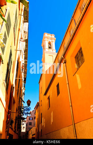 Strade medievali nella città vecchia di Nizza, Francia Foto Stock