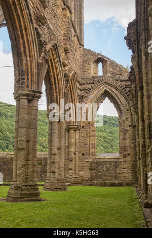 Tintern Abbey nella valle del Wye in Galles, Regno Unito Foto Stock