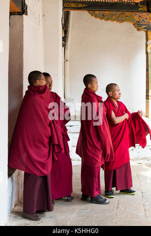 Drubchen punakha (celebrazione storica) e tsechu (celebrazione religiosa) a Punakha Dzong, western bhutan. Foto Stock
