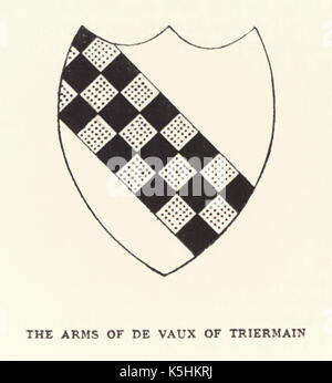 'I bracci di de Vaux di Triermain;' i bracci del XII secolo cavaliere Sir Roland de Vaux chi sfrutta furono celebrati nella poesia, 'nuziale di Triermain" scritto nel 1813 da Sir Walter Scott (1771-1832). Foto Stock