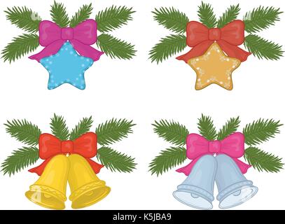 Decorazioni di Natale, impostare Illustrazione Vettoriale