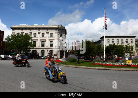 Bikers in Lincoln Square durante la settimana in bici, Gettysburg, Adams County, Pennsylvania, STATI UNITI D'AMERICA Foto Stock