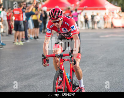 Madrid, Spagna. 10 Settembre, 2017. Chris Froome (Sky Team) corse durante la fase 21 del Tour della Spagna (Vuelta a España) tra Madrid e Madrid il 10 settembre 2017 a Madrid, Spagna. ©David Gato/Alamy Live News Foto Stock