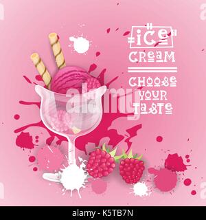 Gelato dolce logo bella estate dessert delizioso cibo banner Illustrazione Vettoriale