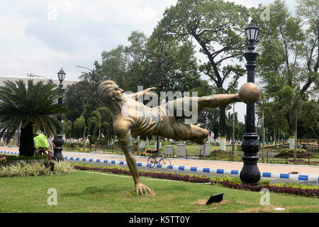 Kolkata, India. Decimo Sep, 2017. preparazione finale sotto la strada di fifa u-17 world cup india 2017 presso lo Stadio Salt Lake o yuvabharati krirangan il 10 settembre 2017 in Kolkata. Credito: saikat paolo/Pacific press/alamy live news Foto Stock