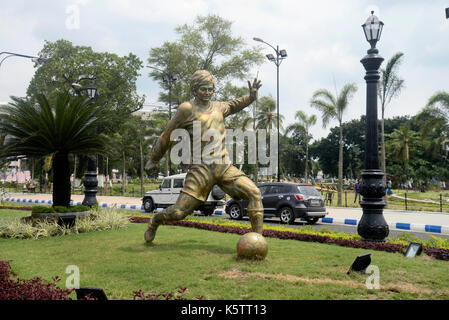 Kolkata, India. Decimo Sep, 2017. preparazione finale sotto la strada di fifa u-17 world cup india 2017 presso lo Stadio Salt Lake o yuvabharati krirangan il 10 settembre 2017 in Kolkata. Credito: saikat paolo/Pacific press/alamy live news Foto Stock