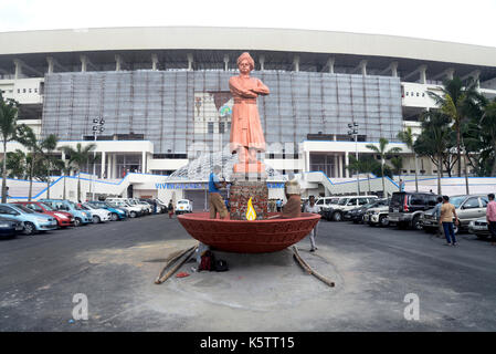 Kolkata, India. Decimo Sep, 2017. preparazione finale sotto la strada di fifa u-17 world cup india 2017 presso lo Stadio Salt Lake o yuvabharati krirangan il 10 settembre 2017 in Kolkata. Credito: saikat paolo/Pacific press/alamy live news Foto Stock