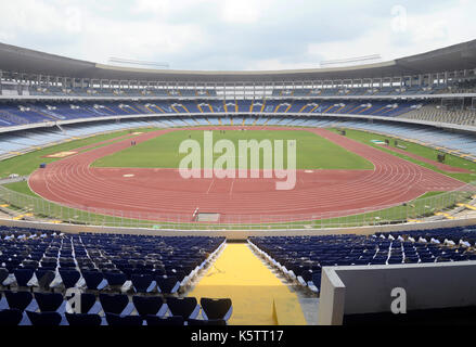 Kolkata, India. Decimo Sep, 2017. preparazione finale sotto la strada di fifa u-17 world cup india 2017 presso lo Stadio Salt Lake o yuvabharati krirangan il 10 settembre 2017 in Kolkata. Credito: saikat paolo/Pacific press/alamy live news Foto Stock