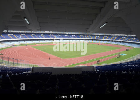 Kolkata, India. Decimo Sep, 2017. preparazione finale sotto la strada di fifa u-17 world cup india 2017 presso lo Stadio Salt Lake o yuvabharati krirangan il 10 settembre 2017 in Kolkata. Credito: saikat paolo/Pacific press/alamy live news Foto Stock