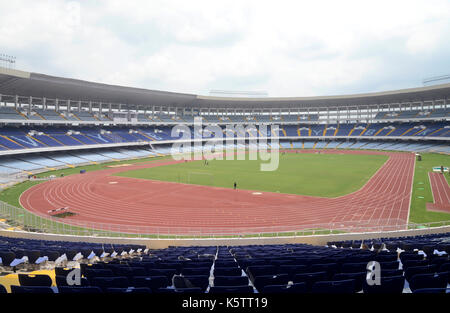 Kolkata, India. Decimo Sep, 2017. preparazione finale sotto la strada di fifa u-17 world cup india 2017 presso lo Stadio Salt Lake o yuvabharati krirangan il 10 settembre 2017 in Kolkata. Credito: saikat paolo/Pacific press/alamy live news Foto Stock