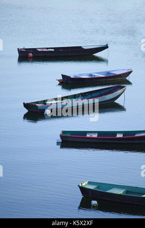 Piccole barche da pesca sul fiume Loira in Francia Foto Stock
