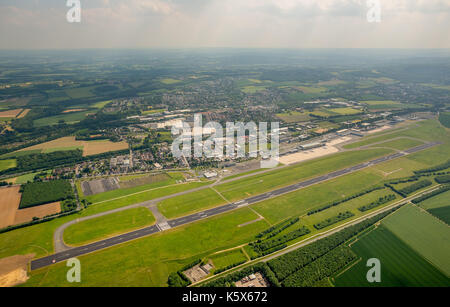 Dall'aeroporto di Dortmund, pista, airfield dortmund, edlw, Dortmund, ruhr, NORDRHEIN-WESTFALEN, Germania, Dortmund, Europa, vista aerea, antenna, antenna foto Foto Stock