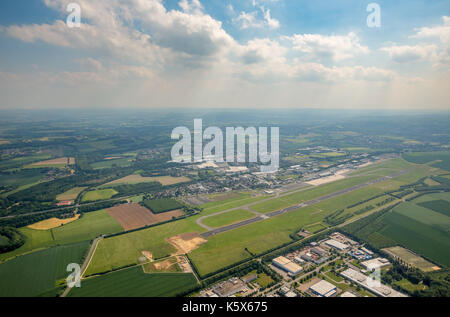 Dall'aeroporto di Dortmund, pista, airfield dortmund, edlw, Dortmund, ruhr, NORDRHEIN-WESTFALEN, Germania, Dortmund, Europa, vista aerea, antenna, antenna foto Foto Stock