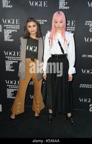 Sarah Ellen e Fernanda Ly a 2017 Vogue American Express moda della notte in Sydney, Australia Foto Stock