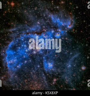 Il piccolo Magellanic Cloud è un nano galassia irregolare nei pressi della Via Lattea, trova 210.000 anni-luce di distanza. Ritoccato immagine colorata. Gli elementi di questo Foto Stock