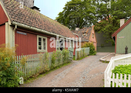 NORSK FOLKEMUSEUM- antico cottage nel museo a cielo aperto del norvegese di storia culturale di Oslo, Bygdøy, Norvegia. Foto Stock