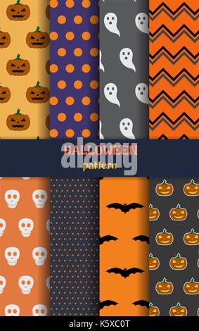 Halloween pattern impostato Illustrazione Vettoriale