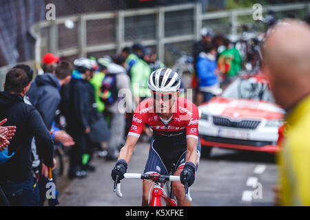 09-09-2017. Stadio 20 di la Vuelta a España. Corvera - Angliru. Asturias, España. Peter STETINA (USA) Foto: Cronos/Alvaro Campo Foto Stock