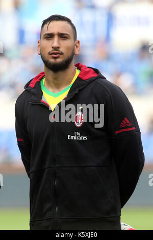 Italia, Roma, 10 settembre 2017: donnarumma prima della partita di calcio di serie a del campionato italiano tra Lazio vs Milano in stadio Olimpico di Roma il 10 settembre 2017. Foto Stock