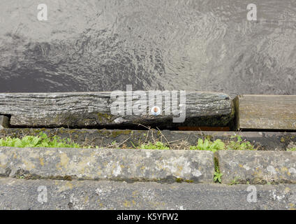 Chirk acquedotto parafanghi in legno nel galles del Nord regno unito Foto Stock