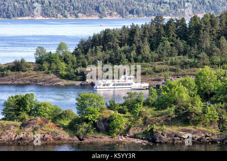 Oslofjord visto da hoved isola in Oslo in Norvegia Foto Stock