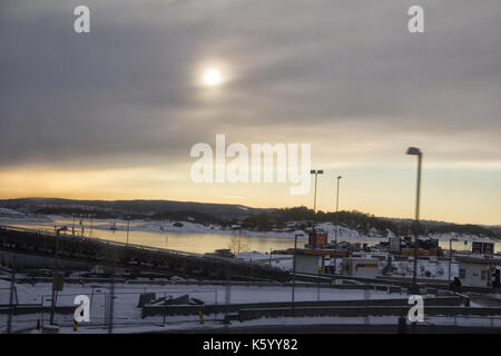 Vista di Oslo nel periodo invernale in Norvegia Foto Stock