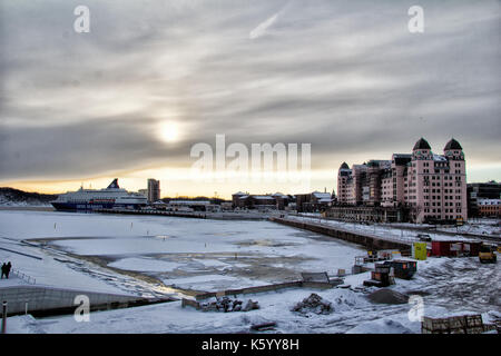 Vista di Oslo nel periodo invernale in Norvegia Foto Stock