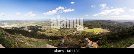 Vista panoramica dal monte toro in menorca Foto Stock