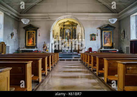 Lucerna, lug 16: vista interna della bella st. Pietro il Lug 16, 2017 a Lucerna, Svizzera Foto Stock