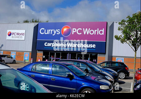 Currys, PC world, Carphone Warehouse unità al dettaglio, Norwich, Norfolk, Inghilterra Foto Stock