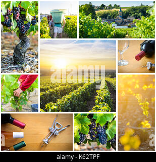 Beaujolais viaggio rettangolare photo collage Foto Stock