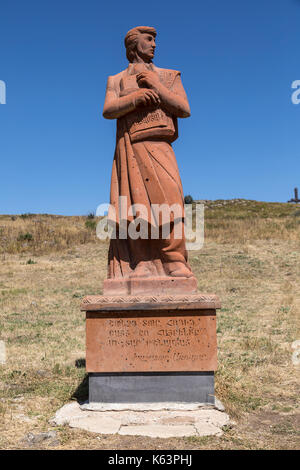 Statua in alfabeto Aparan Park in Armenia. Foto Stock