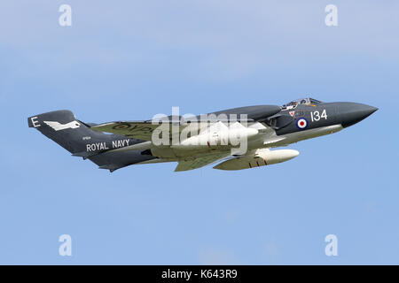 Navy Ali Sea Vixen visualizzazione a Duxford Air show nel maggio 2017. Aeromobili è stato danneggiato al momento dell'atterraggio torna a Yeovilton. Foto Stock