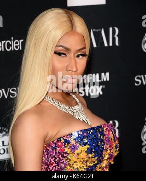 New york, ny, Stati Uniti d'America. 8 Sep, 2017. nicki minaj presso gli arrivi di Harper's Bazaar: icone portfolio launch party, il plaza hotel di new york, ny, 8 settembre 2017. Credito: eli winston/everett raccolta/alamy live news Foto Stock