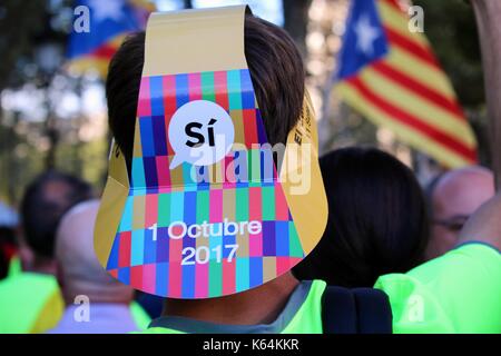 Barcellona, Spagna. Undicesimo Sep, 2017. Credito: dino geromella/alamy live news Foto Stock