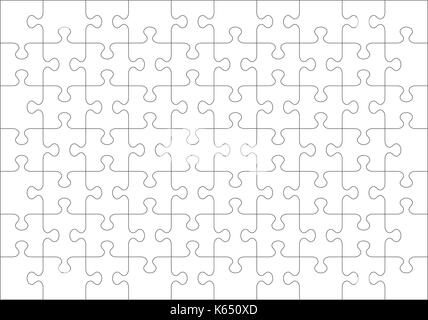 Jigsaw Puzzle blank template o linee guida di taglio di 70 pezzi trasparente.  stile classico pezzi sono facili da separare (ogni pezzo è una forma  singola Immagine e Vettoriale - Alamy