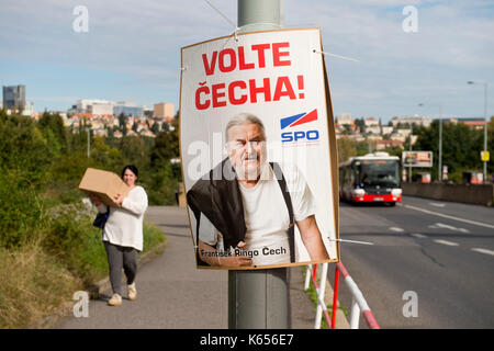 Partito dei diritti civici,spo,scrittura voto cecha (ceco,frantisek ringo cech),pre-elettorale poster della campagna Foto Stock