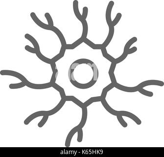 Semplice neurone, nervose icona linea. simbolo e segno illustrazione vettoriale design. corsa modificabile. isolato su sfondo bianco Illustrazione Vettoriale