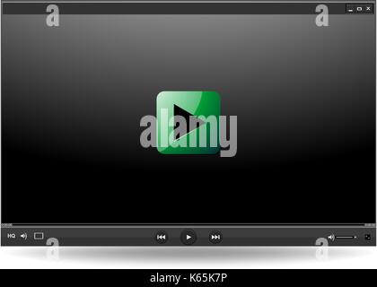 Lettore video modello di interfaccia per il web e mobile apps, illustrazione vettoriale Illustrazione Vettoriale