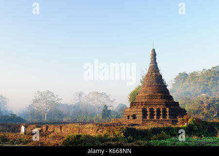 Mrauk u (piccole bagan) l antica capitale rakhaing. htuparyon paya tempio di mrauk u. Myanmar (Birmania) Foto Stock