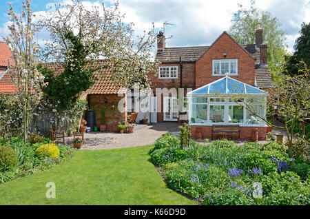 English Country Garden cottage, Nottinghamshire Foto Stock