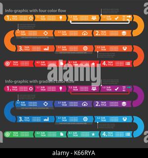 Pulire corporate infografico vettore del diagramma di flusso Illustrazione Vettoriale