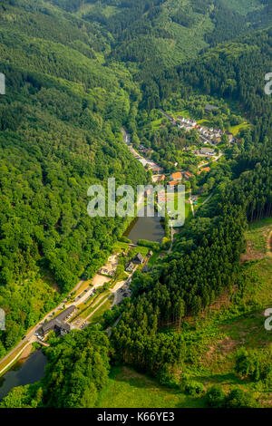 Freilichtmuseum Hagen, Mäckingerbach, LaOpen-air museum Hagen, Mäckingerbach, Paesaggio, Europa, Hagen, Hagensueden, Vista aerea, Vista aerea, aereo Foto Stock