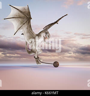 La sfera e la catena sulla caviglia del Dragon Foto Stock